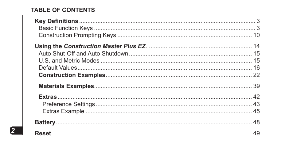 Calculated Industries 4067 Pocket Reference Guide User Manual | Page 4 / 52