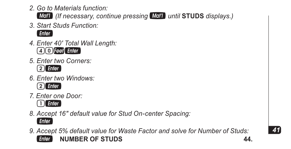 40fe | Calculated Industries 4067 Pocket Reference Guide User Manual | Page 43 / 52