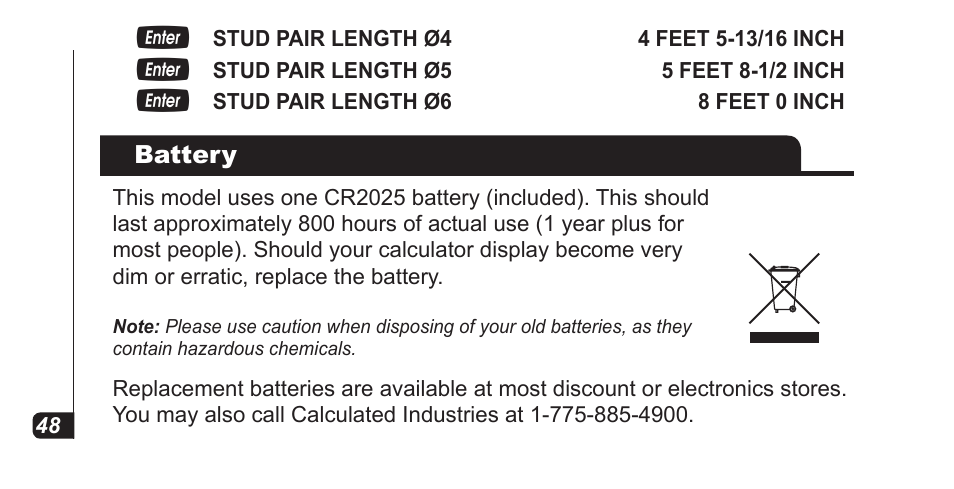 Calculated Industries 4067 Pocket Reference Guide User Manual | Page 50 / 52