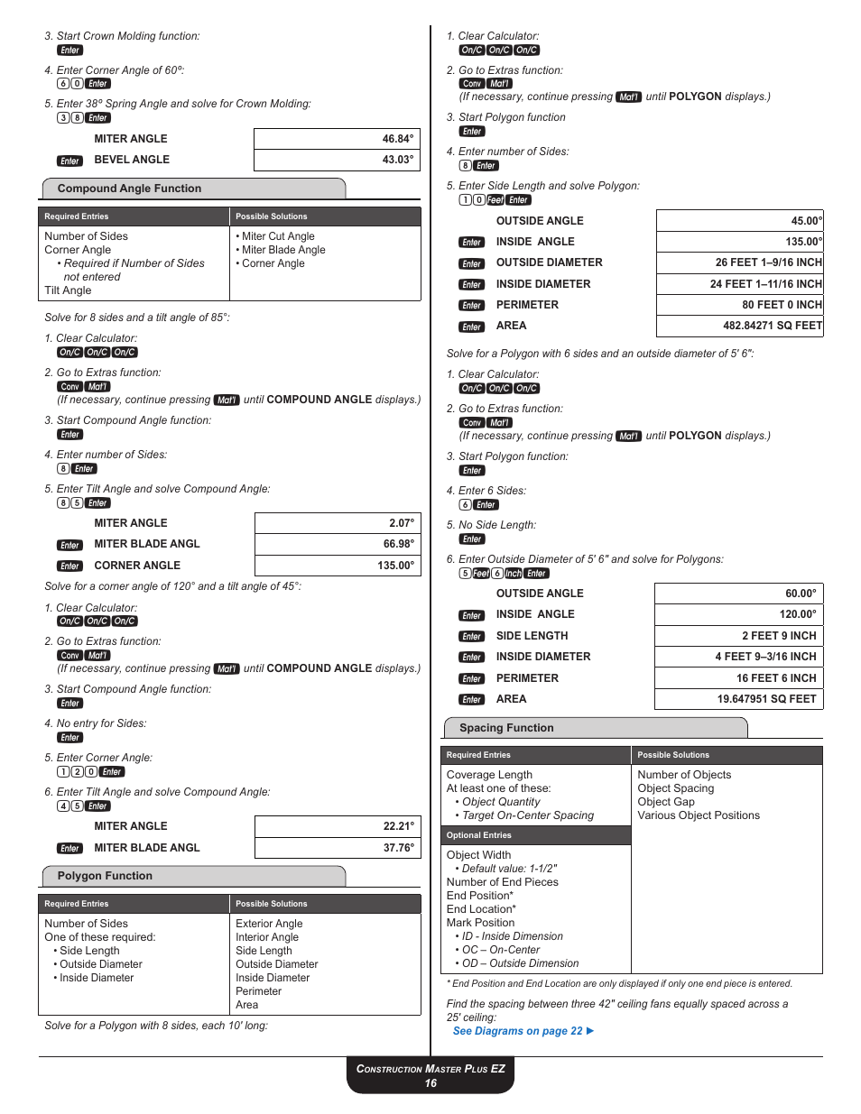 120e, 10fe, 5f6ie | Calculated Industries 4067 User Guide User Manual | Page 16 / 23