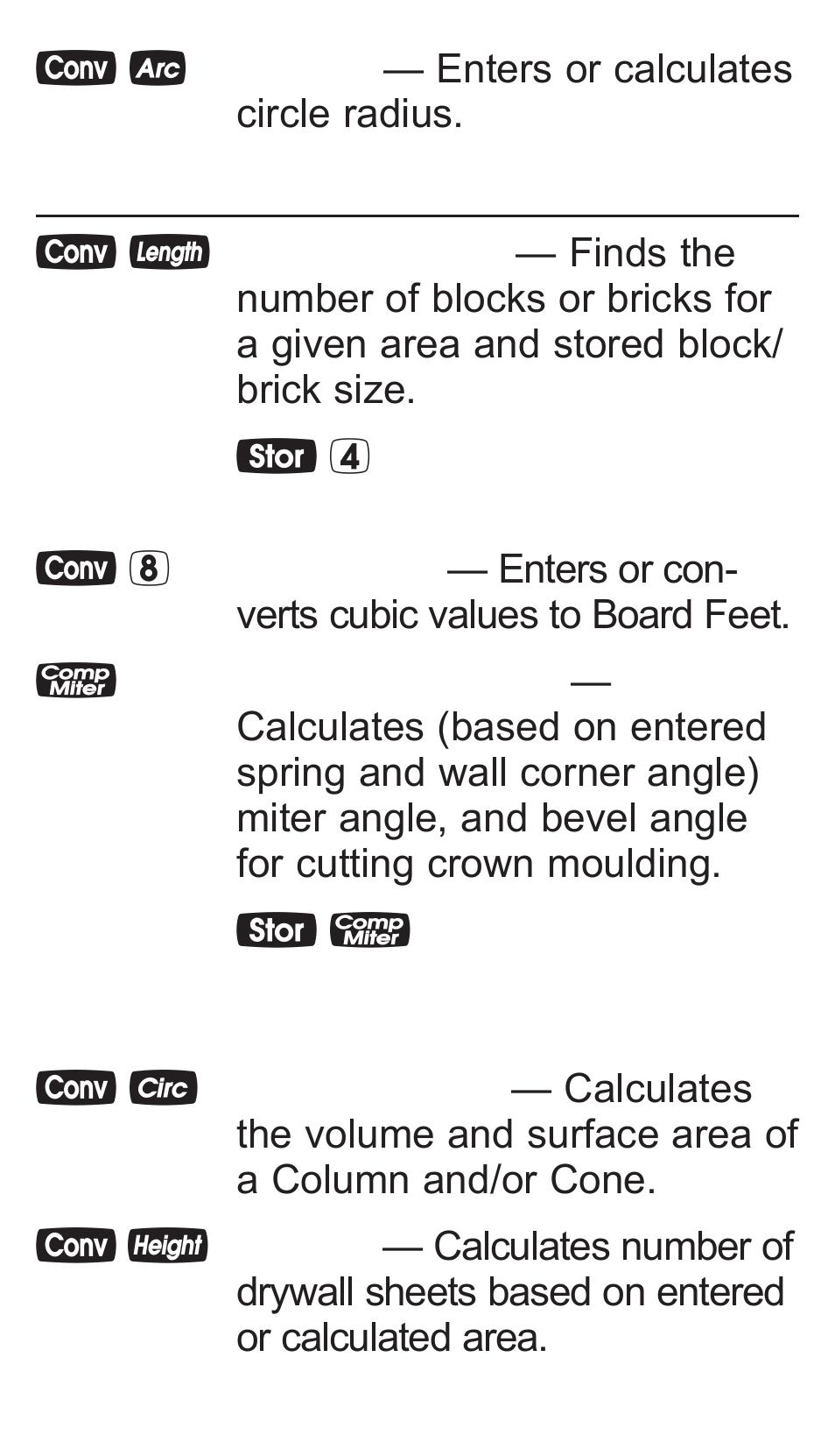 Calculated Industries 4065 v3.1 Pocket Reference Guide Advanced Consnruction-Math User Manual | Page 10 / 40
