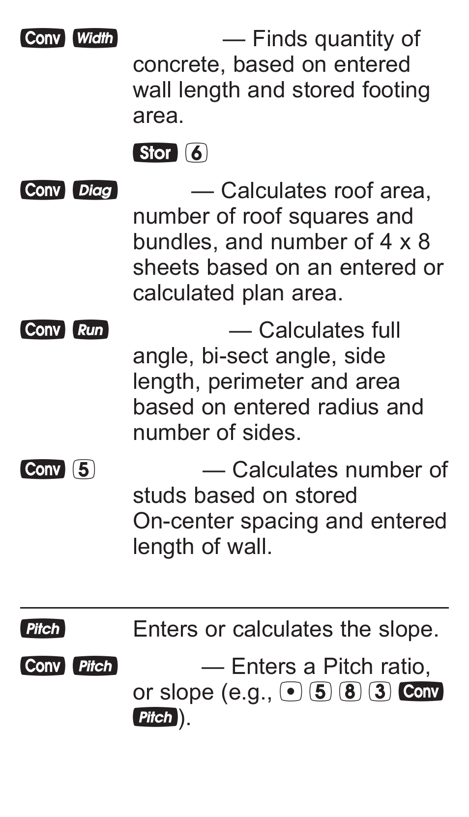 Calculated Industries 4065 v3.1 Pocket Reference Guide Advanced Consnruction-Math User Manual | Page 11 / 40