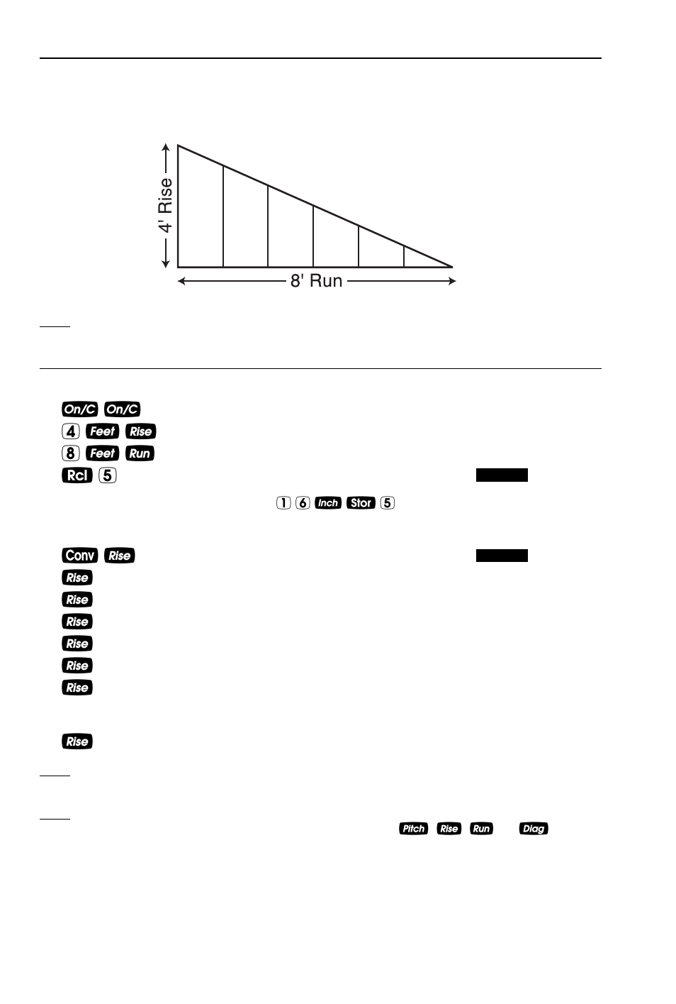 66 — c, No base, Enter rise and run and display o.c. spacing | Find stud lengths, R/wall), Find rake-wall angle of incline | Calculated Industries 4065 v3.1 User Guide User Manual | Page 74 / 110