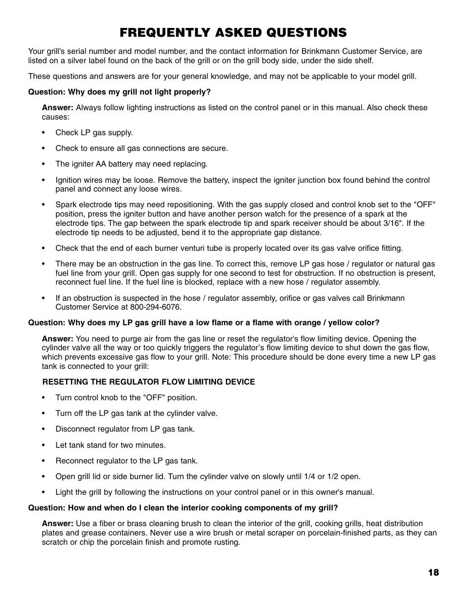 Frequently asked questions | Brinkmann 810-4415-T User Manual | Page 19 / 62