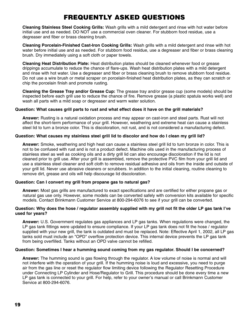 Frequently asked questions | Brinkmann 810-4415-T User Manual | Page 20 / 62