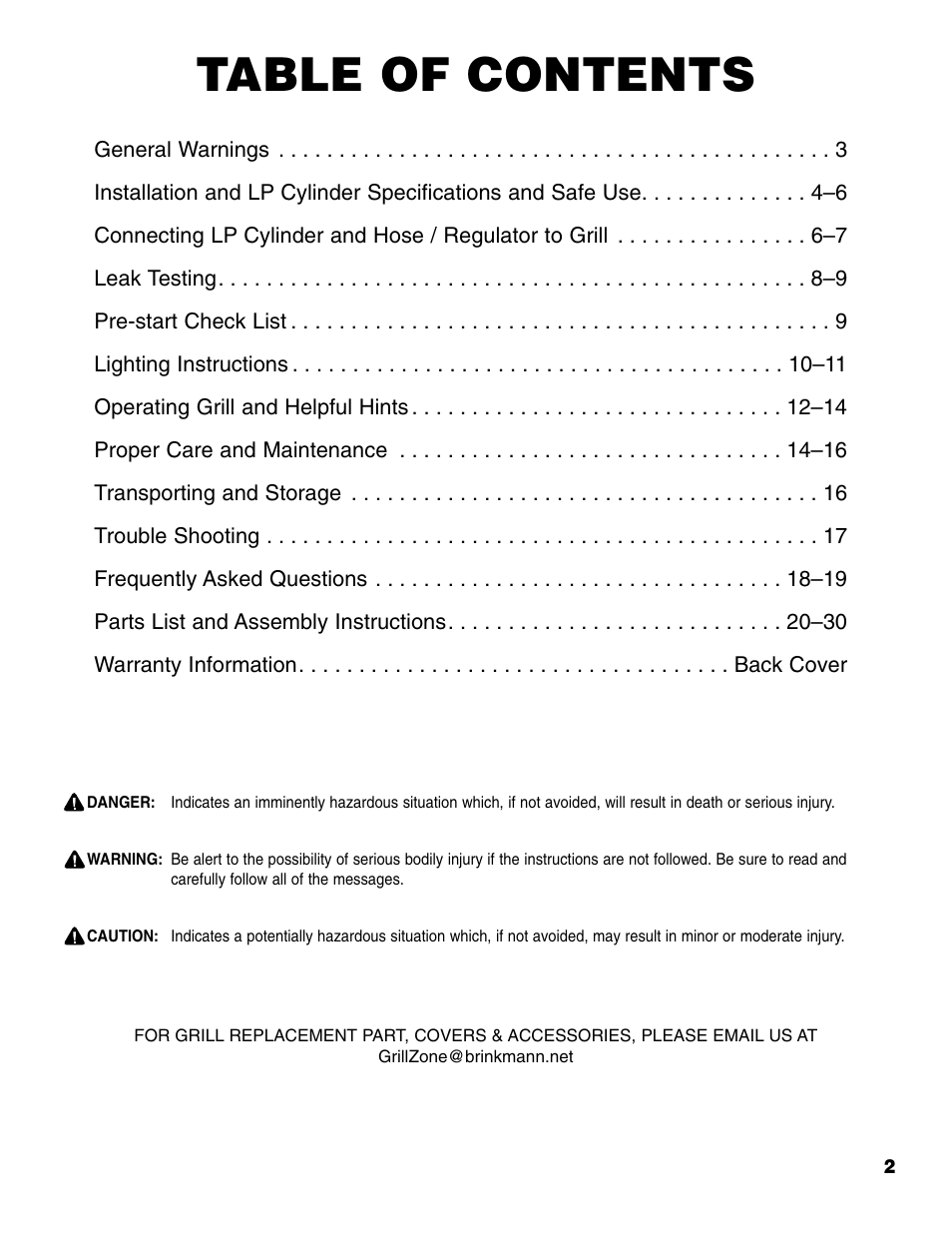 Brinkmann 810-4415-T User Manual | Page 3 / 62