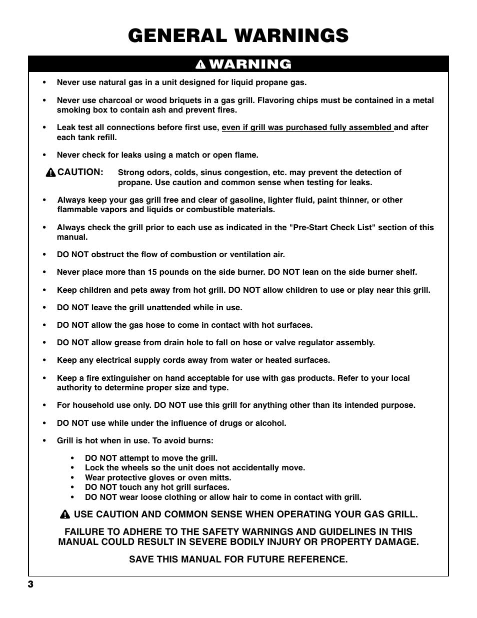 General warnings, Warning | Brinkmann 810-4415-T User Manual | Page 4 / 62