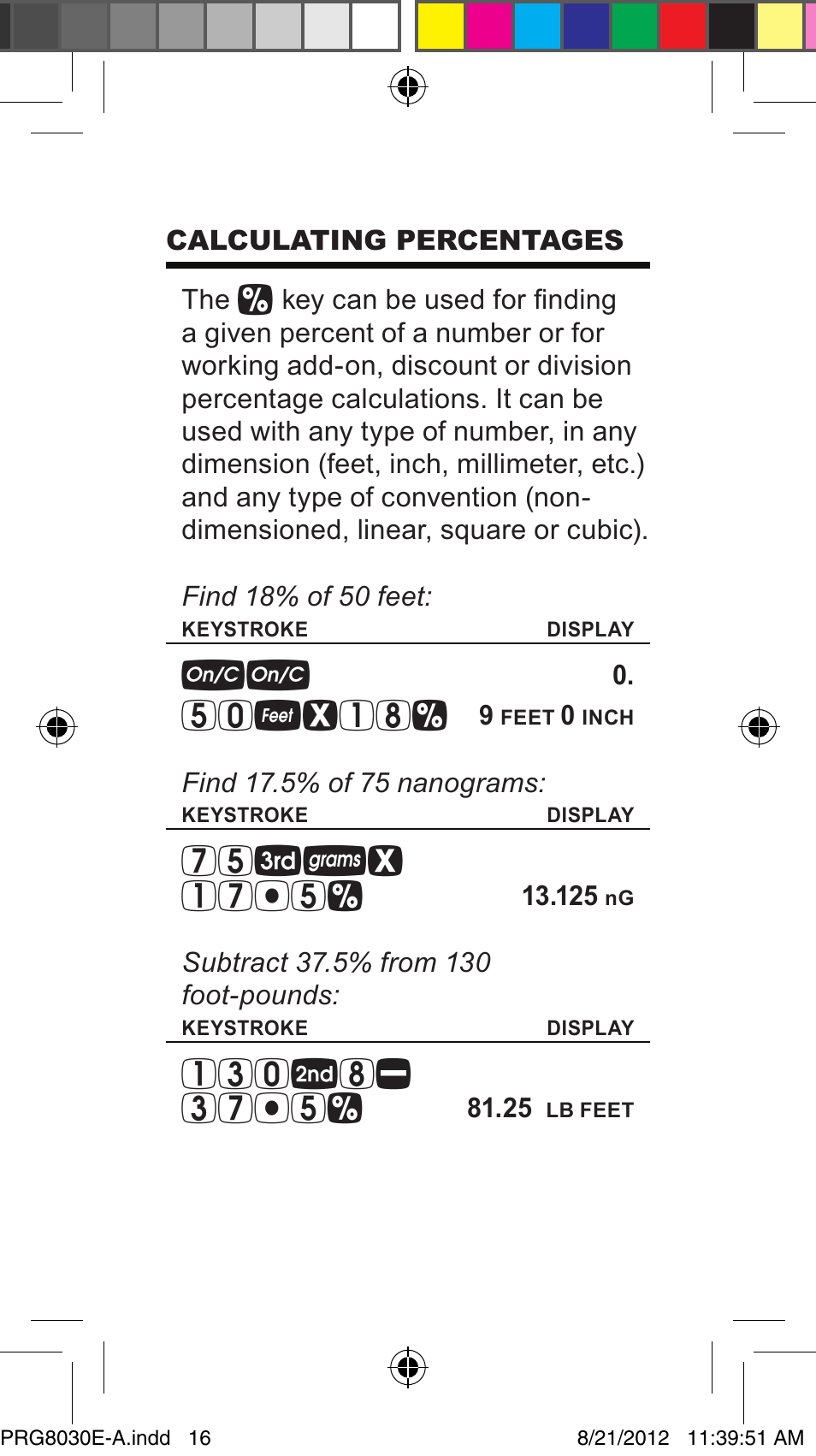 50f*18 | Calculated Industries 8030 User Manual | Page 16 / 44