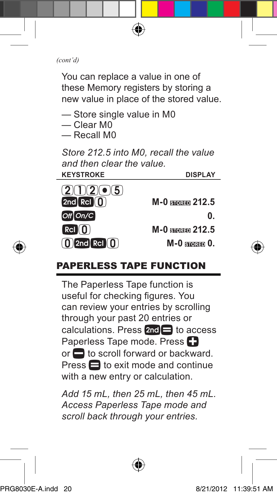 5 sr0, 0sr0 | Calculated Industries 8030 User Manual | Page 20 / 44