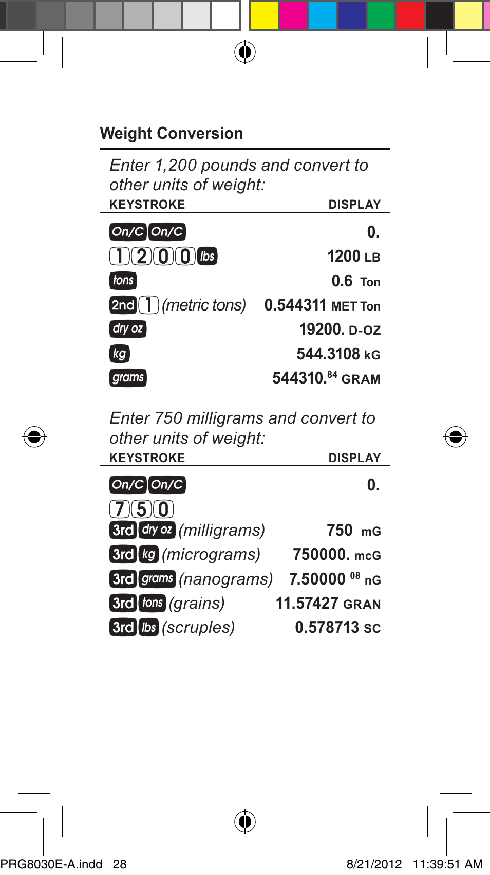 1200p, 750 td | Calculated Industries 8030 User Manual | Page 28 / 44