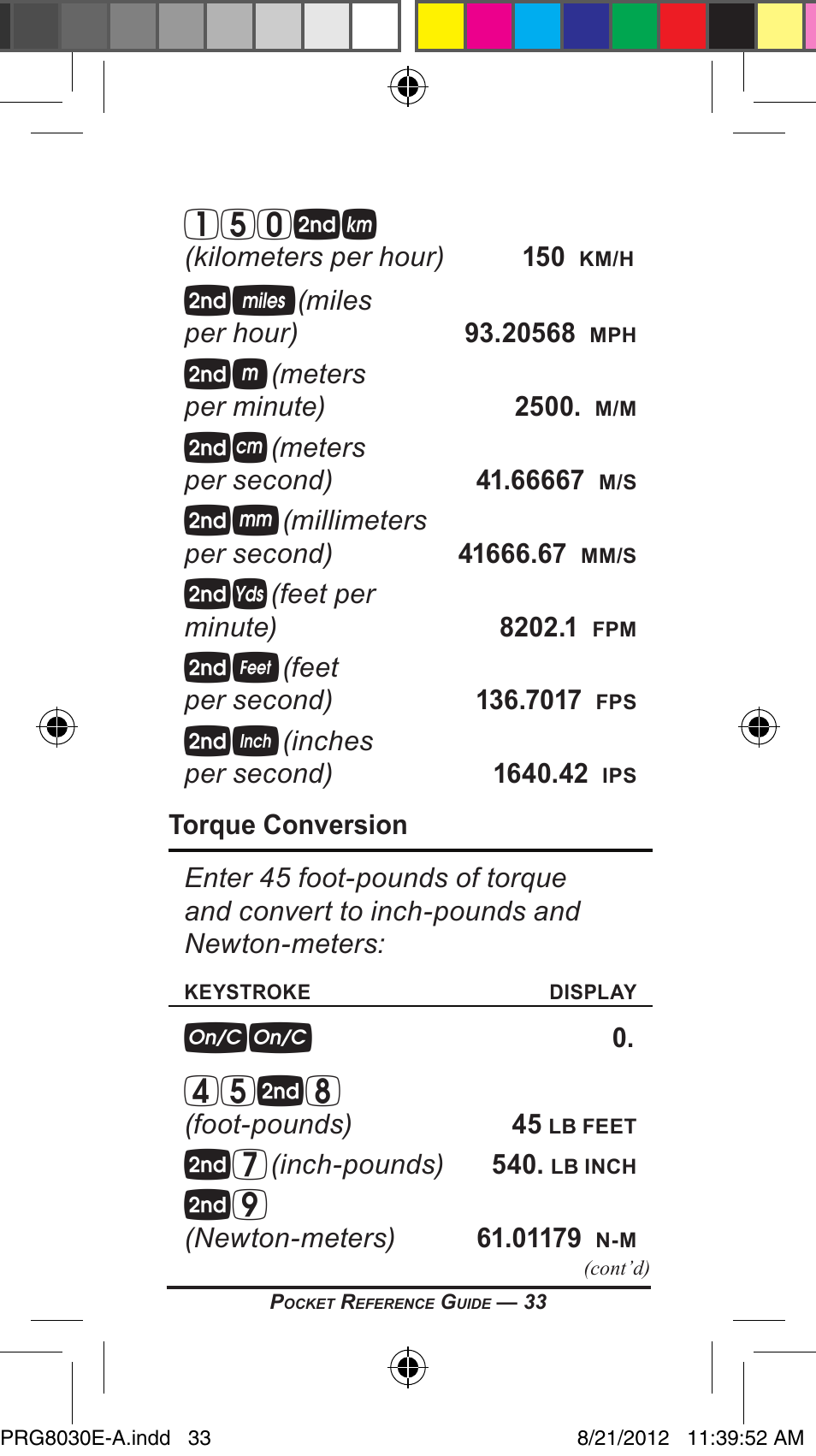 150sk, 45s8 | Calculated Industries 8030 User Manual | Page 33 / 44