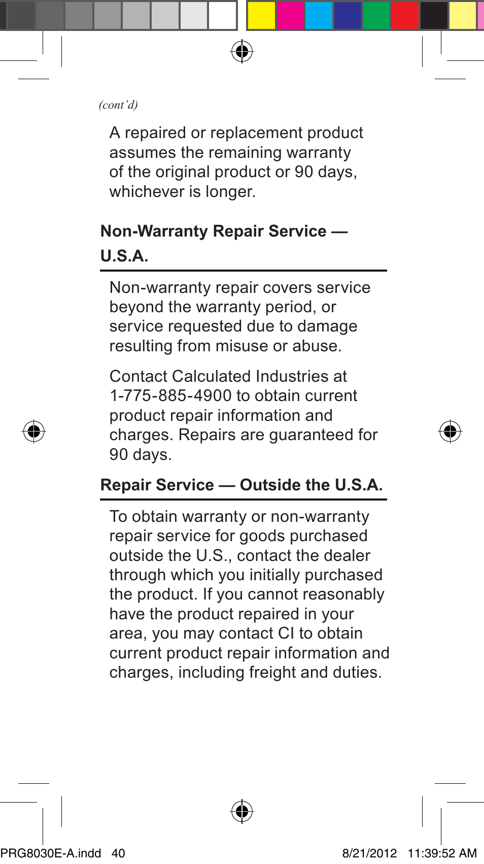 Calculated Industries 8030 User Manual | Page 40 / 44