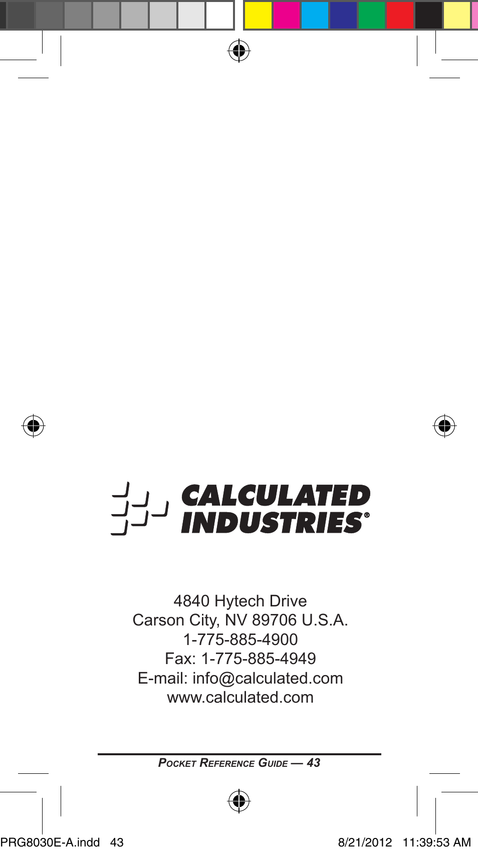 Calculated Industries 8030 User Manual | Page 43 / 44