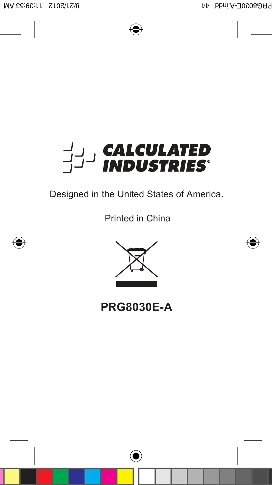 Prg8030e-a | Calculated Industries 8030 User Manual | Page 44 / 44