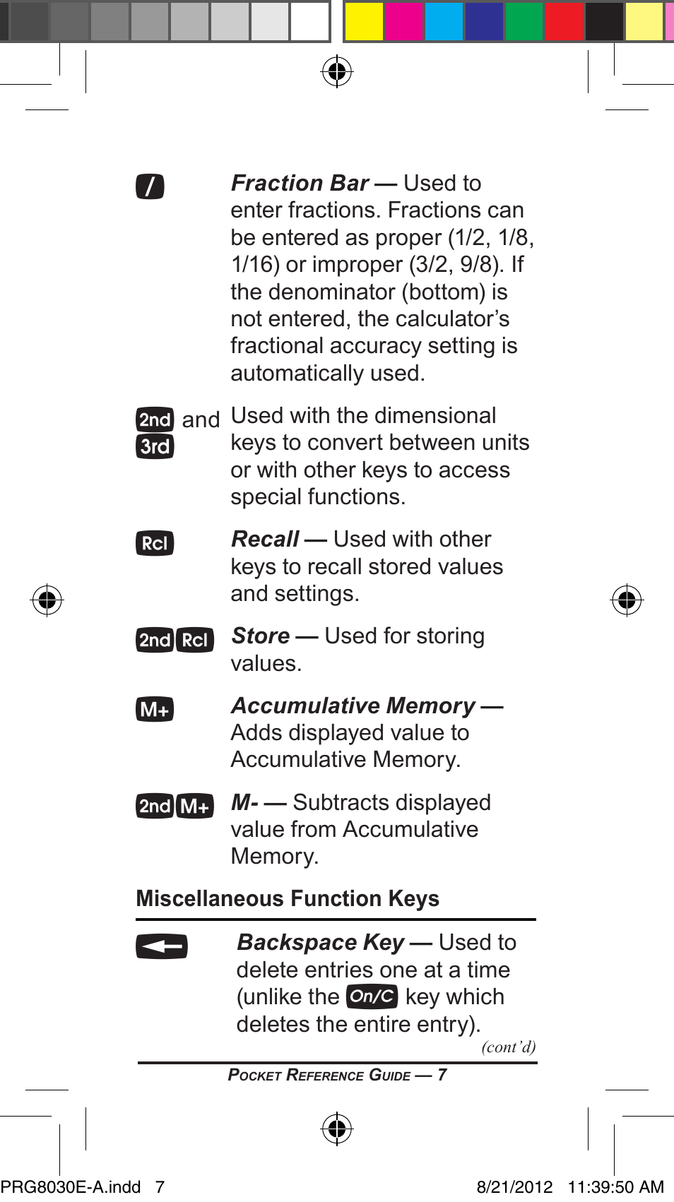 Calculated Industries 8030 User Manual | Page 7 / 44