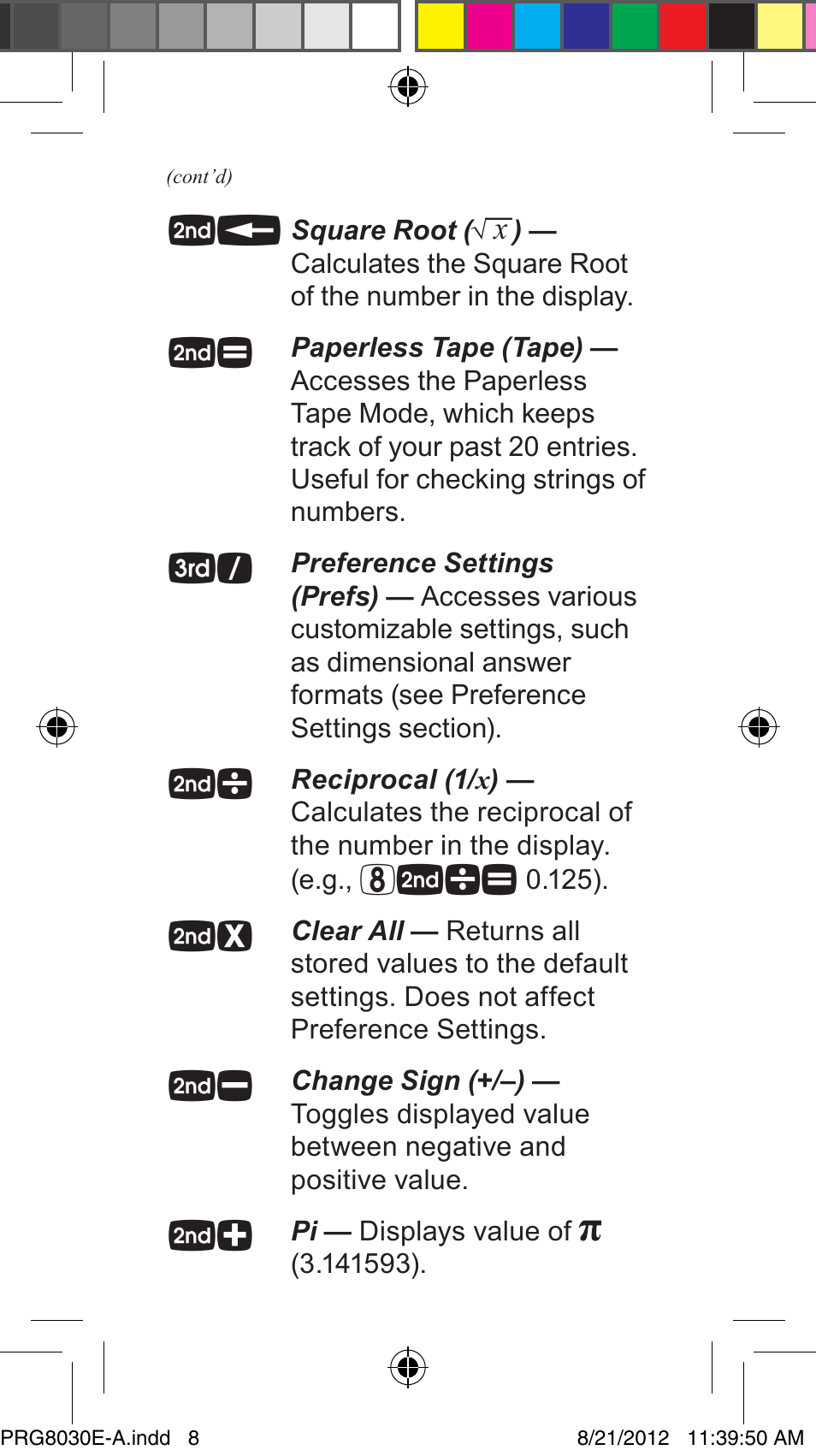 Calculated Industries 8030 User Manual | Page 8 / 44