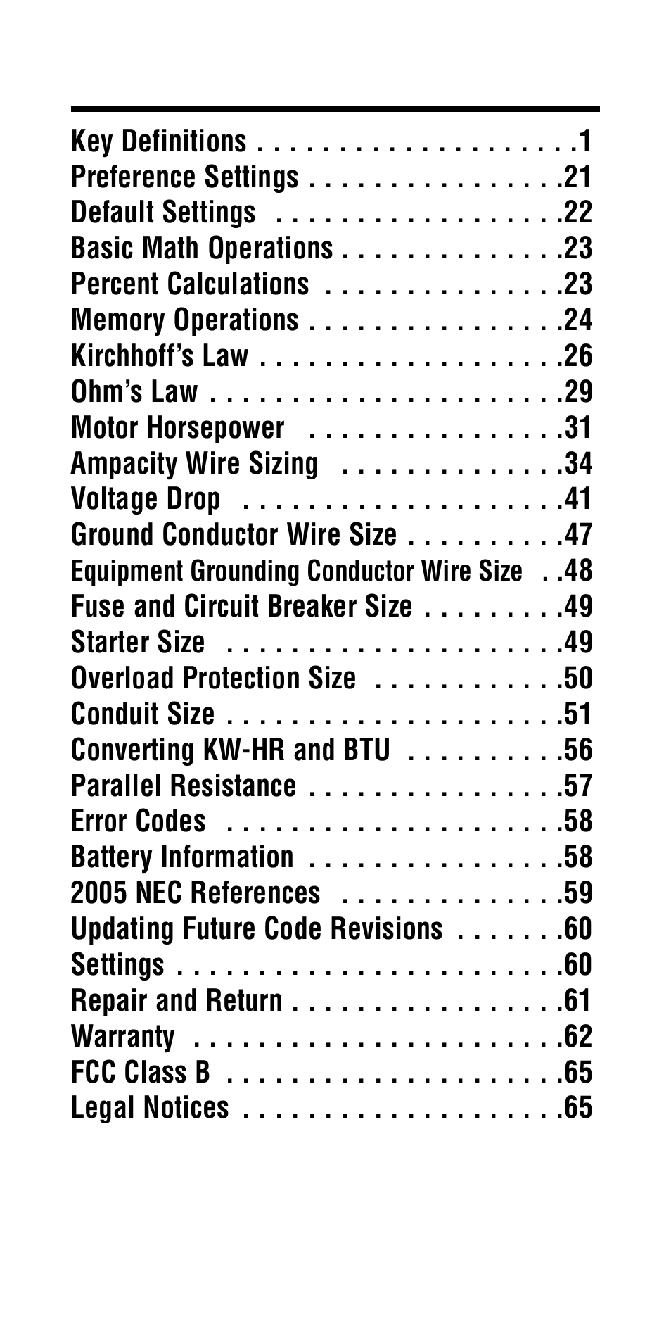 Calculated Industries 5065 User Manual | Page 4 / 71