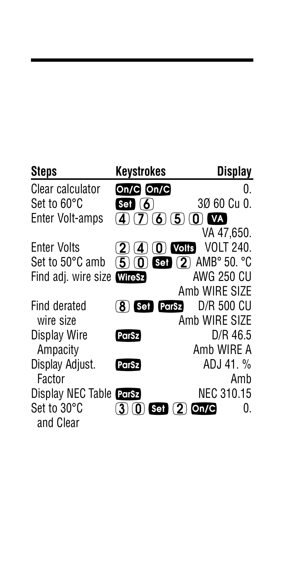 Sizing temperature-adjusted derated wires | Calculated Industries 5065 User Manual | Page 45 / 71