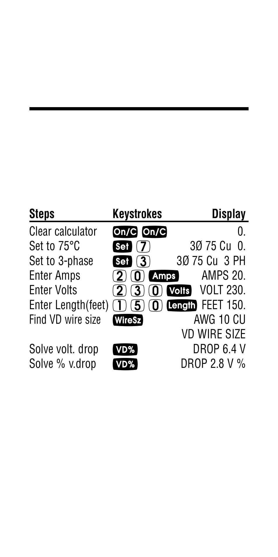 Finding three-phase voltage drop | Calculated Industries 5065 User Manual | Page 48 / 71
