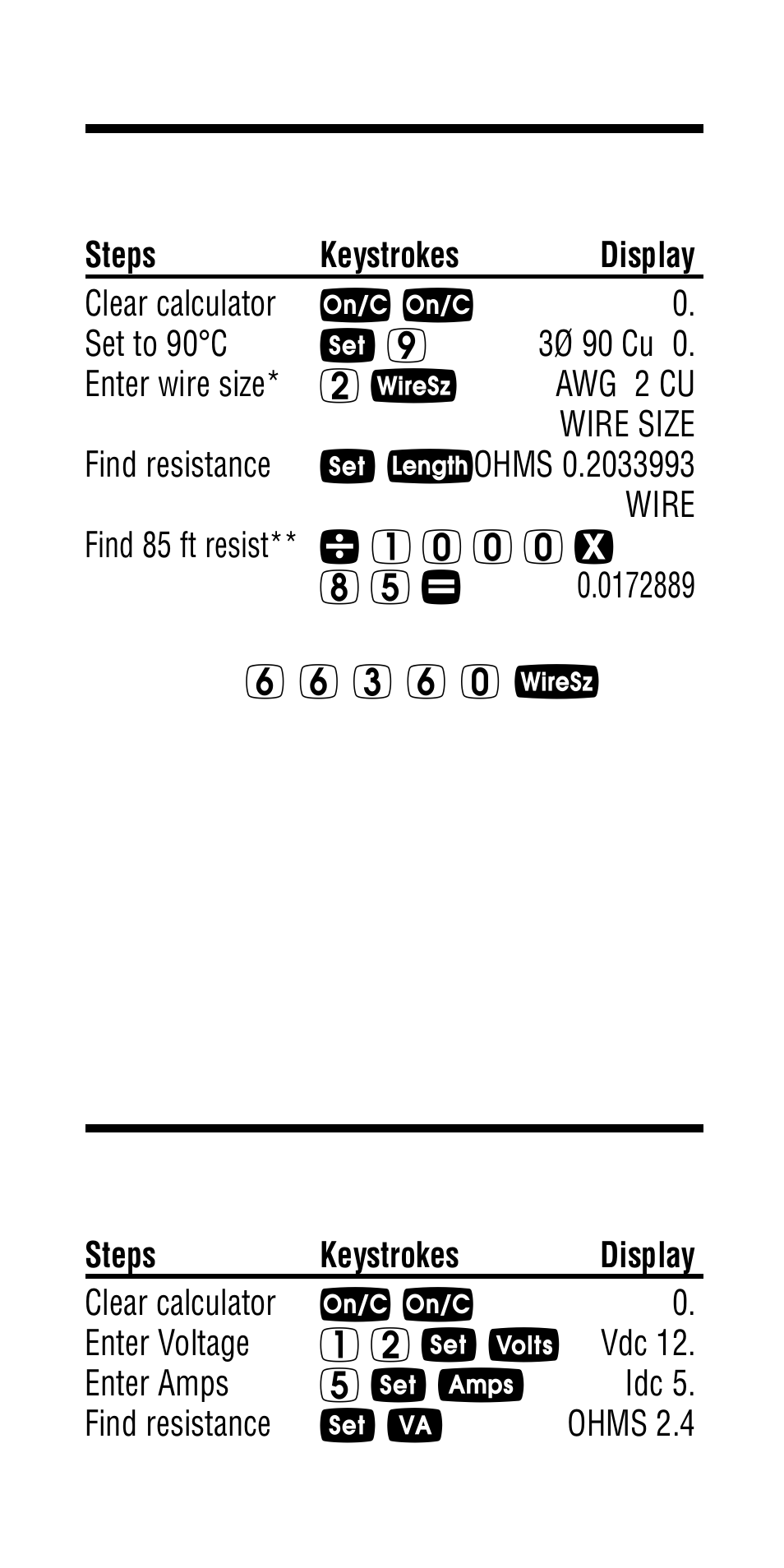 Finding voltage drop resistance, Finding dc resistance | Calculated Industries 5065 User Manual | Page 51 / 71