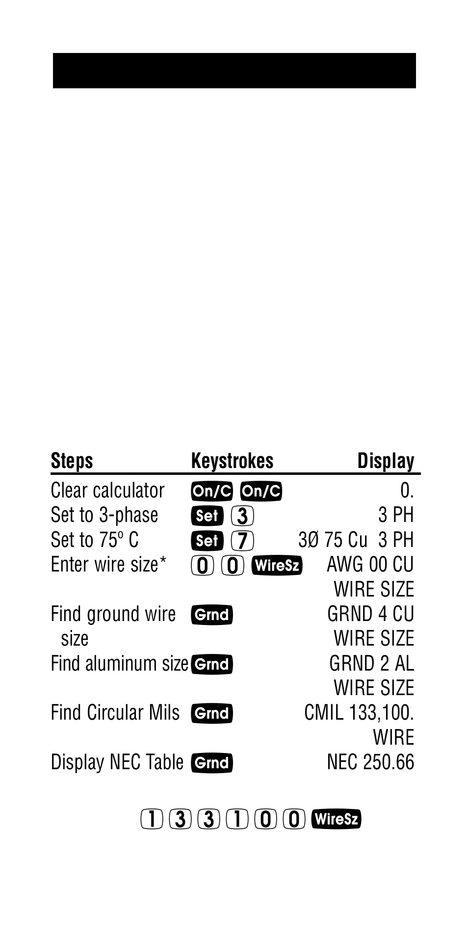 Ground conductor wire size | Calculated Industries 5065 User Manual | Page 52 / 71