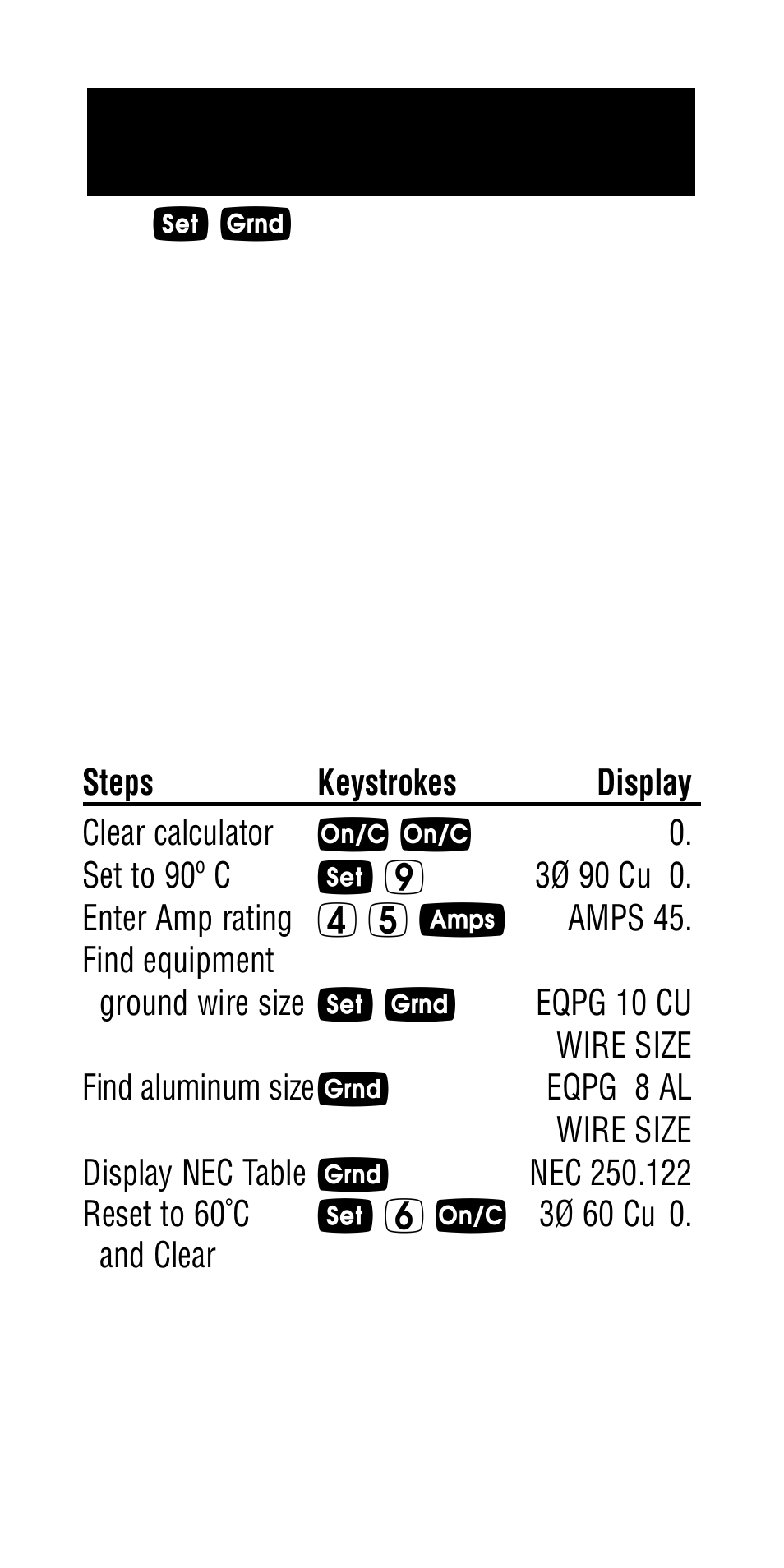 Equipment grounding conductor wire size | Calculated Industries 5065 User Manual | Page 53 / 71