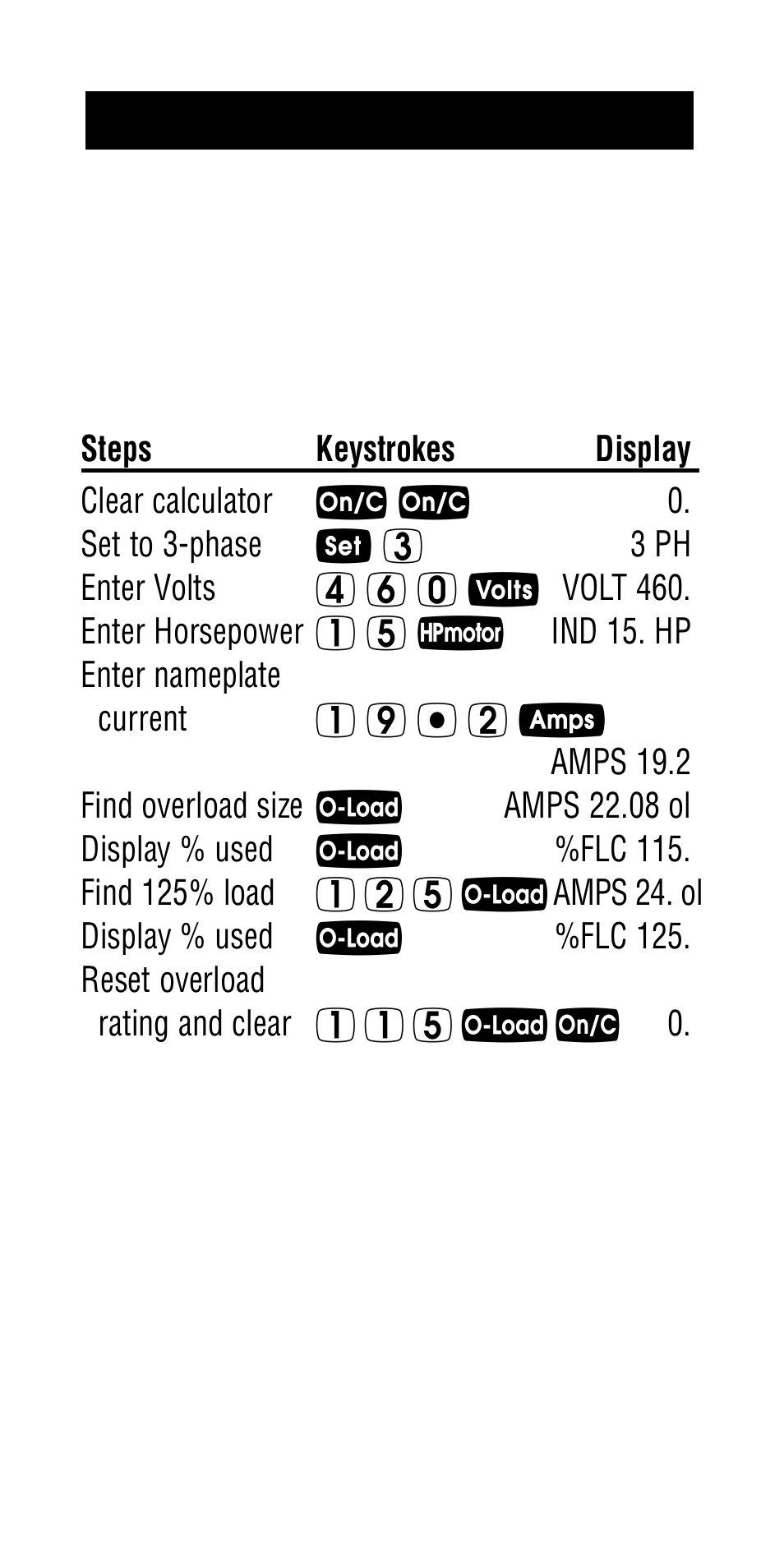 Overload protection size | Calculated Industries 5065 User Manual | Page 55 / 71