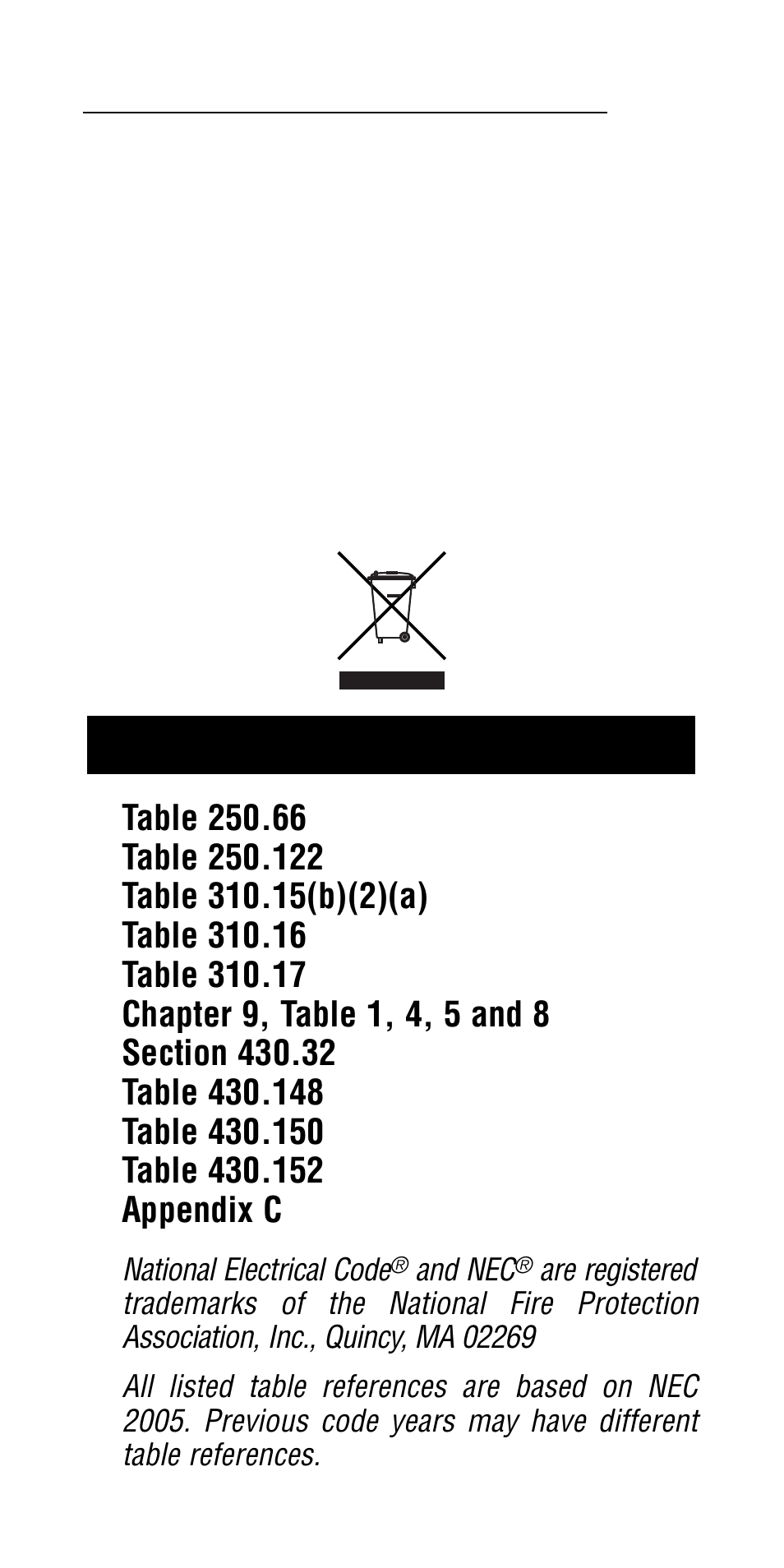 2005 nec references | Calculated Industries 5065 User Manual | Page 64 / 71