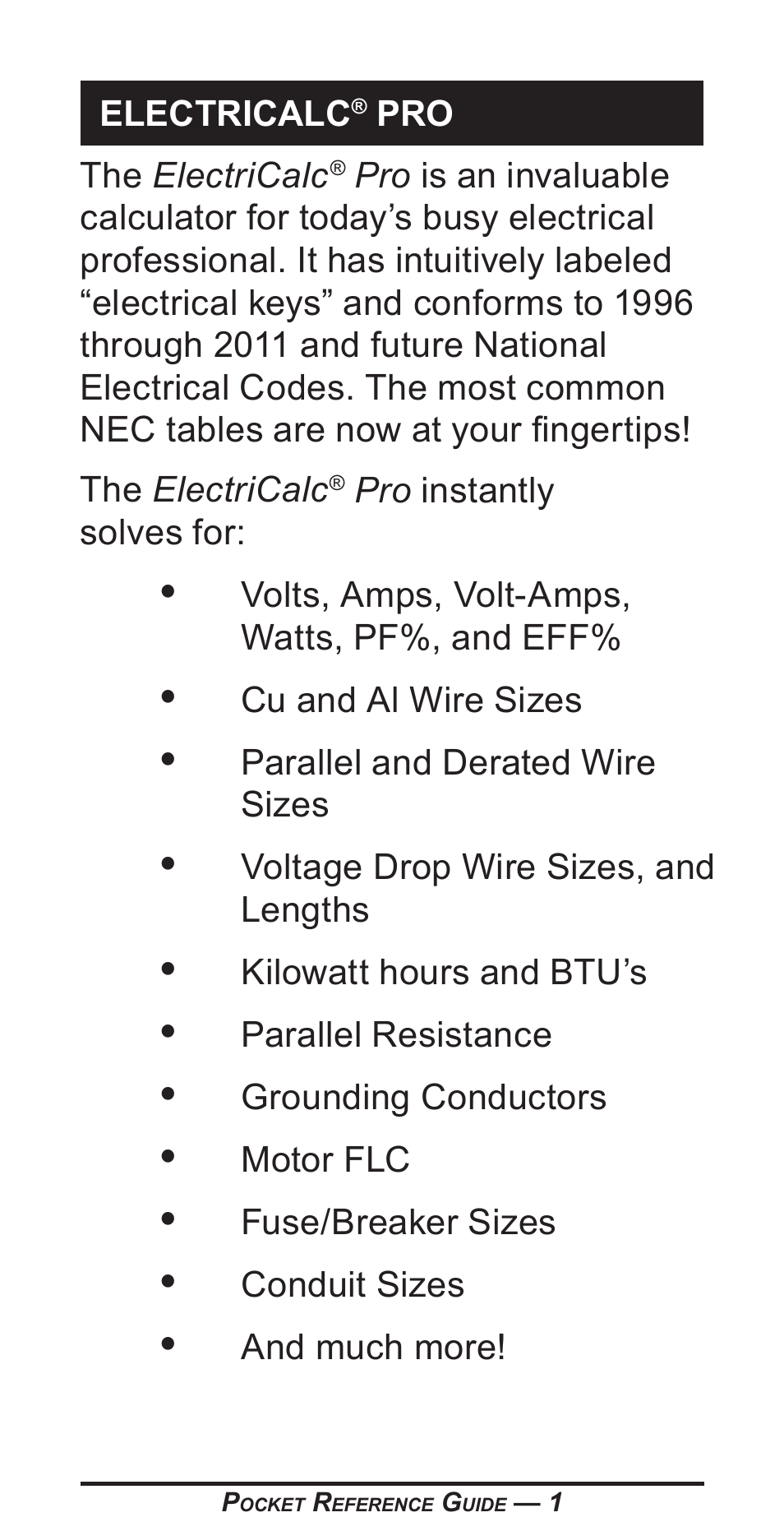 Calculated Industries 5070-A Pocket Reference Guide User Manual | Page 2 / 45