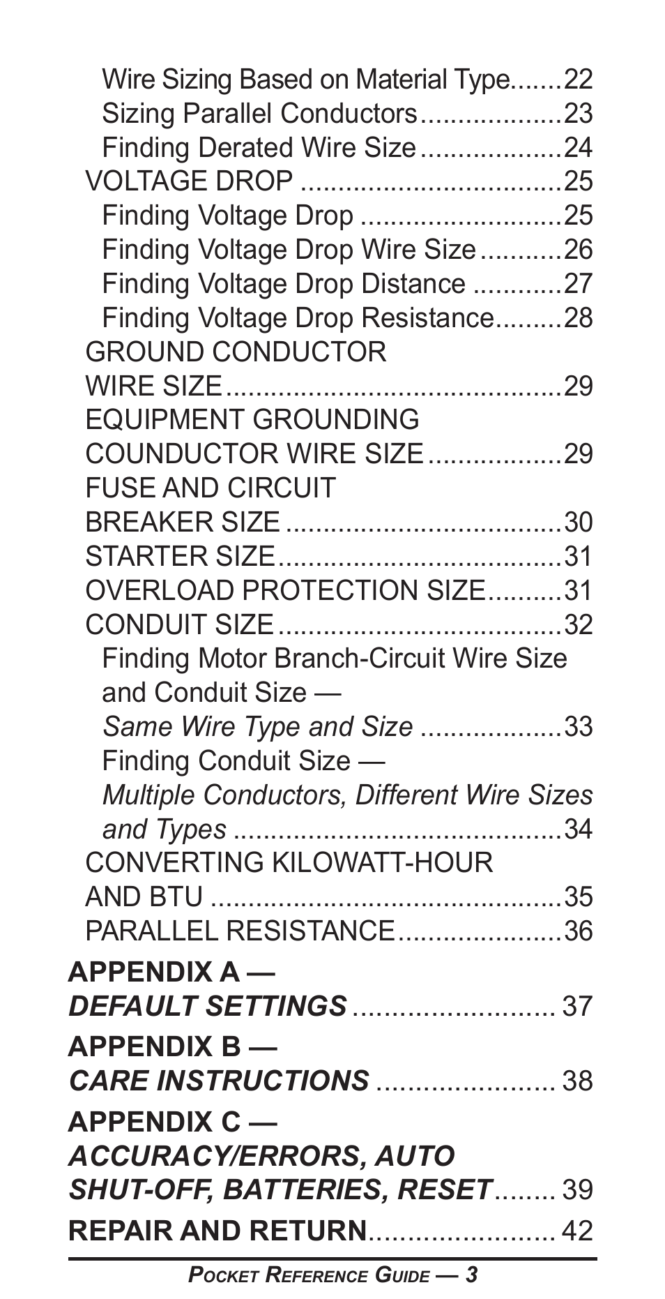 Calculated Industries 5070-A Pocket Reference Guide User Manual | Page 4 / 45