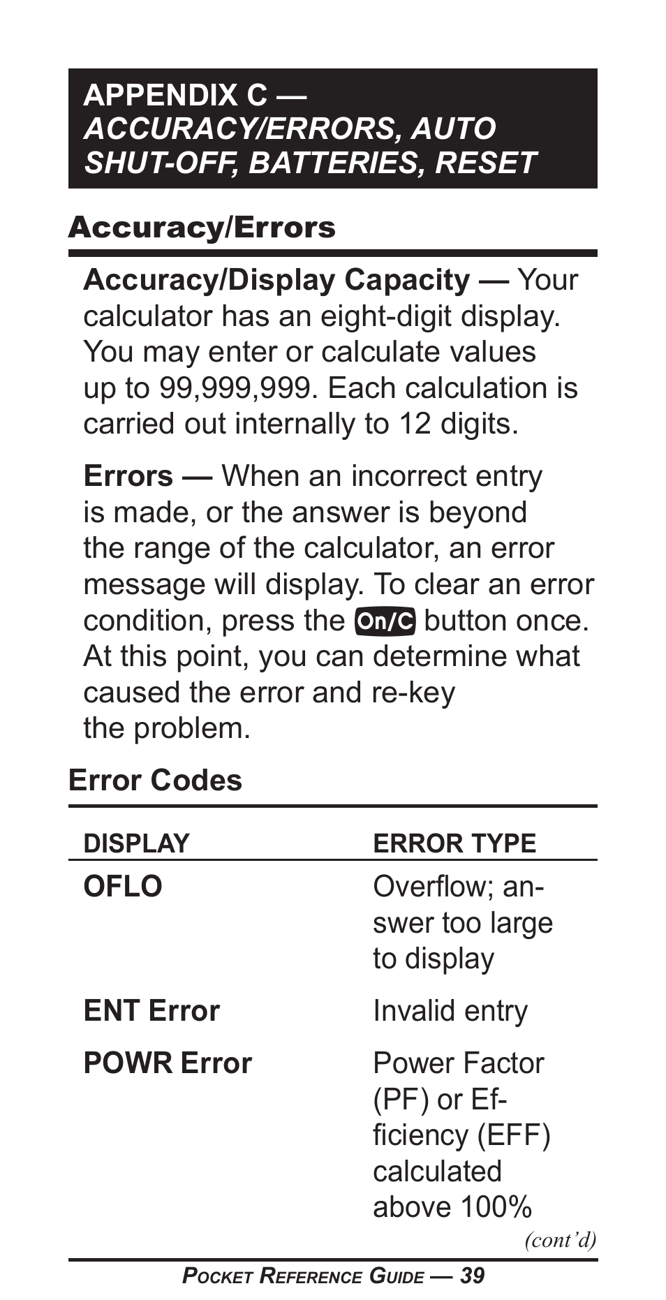 Calculated Industries 5070-A Pocket Reference Guide User Manual | Page 40 / 45