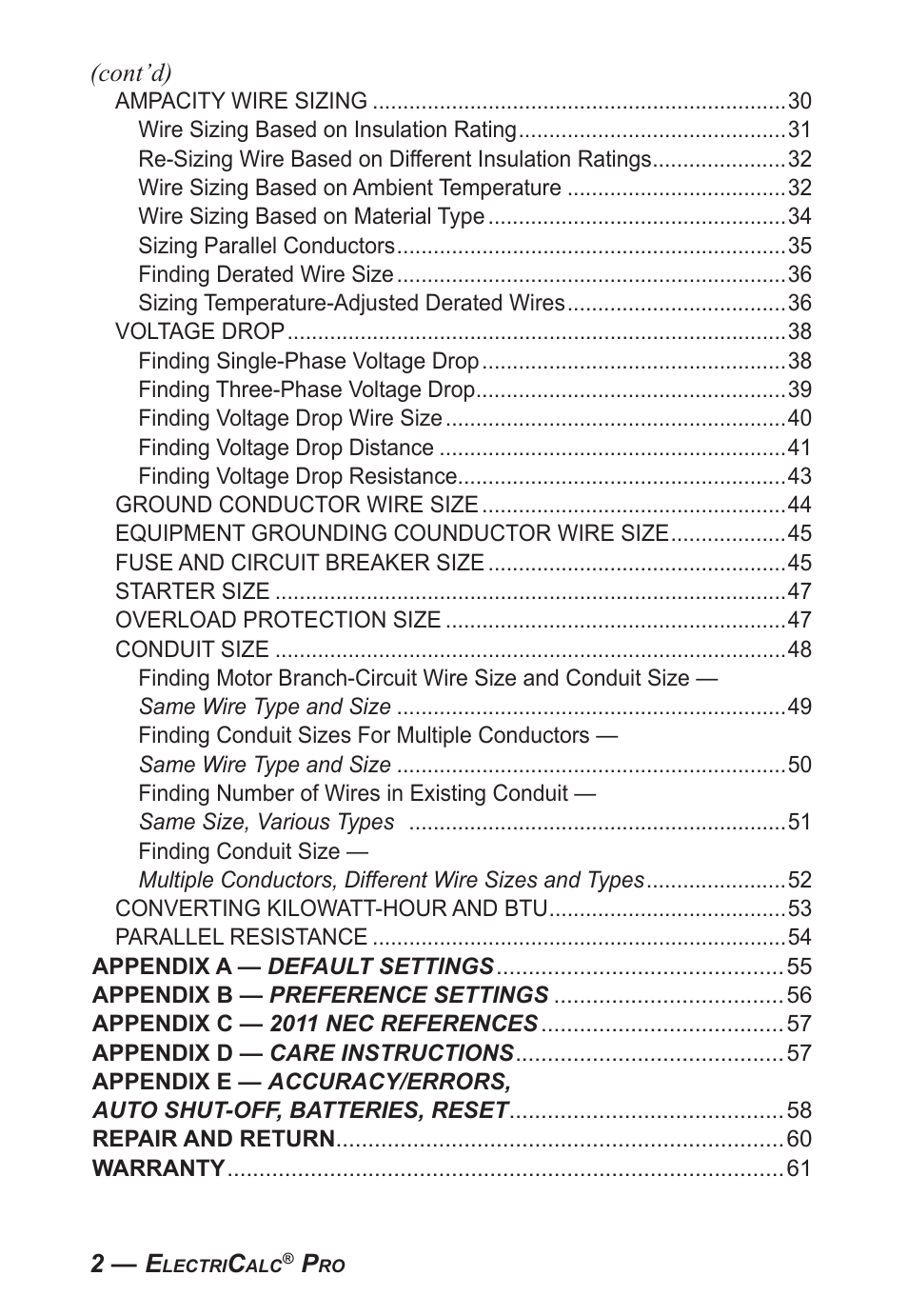 Calculated Industries 5070-A User Guide User Manual | Page 3 / 66