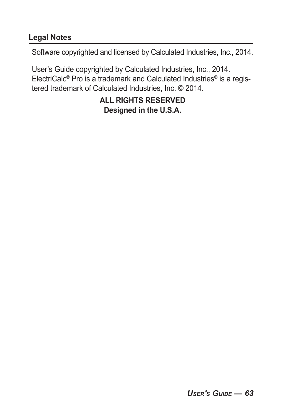 Calculated Industries 5070-B User Guide User Manual | Page 64 / 66