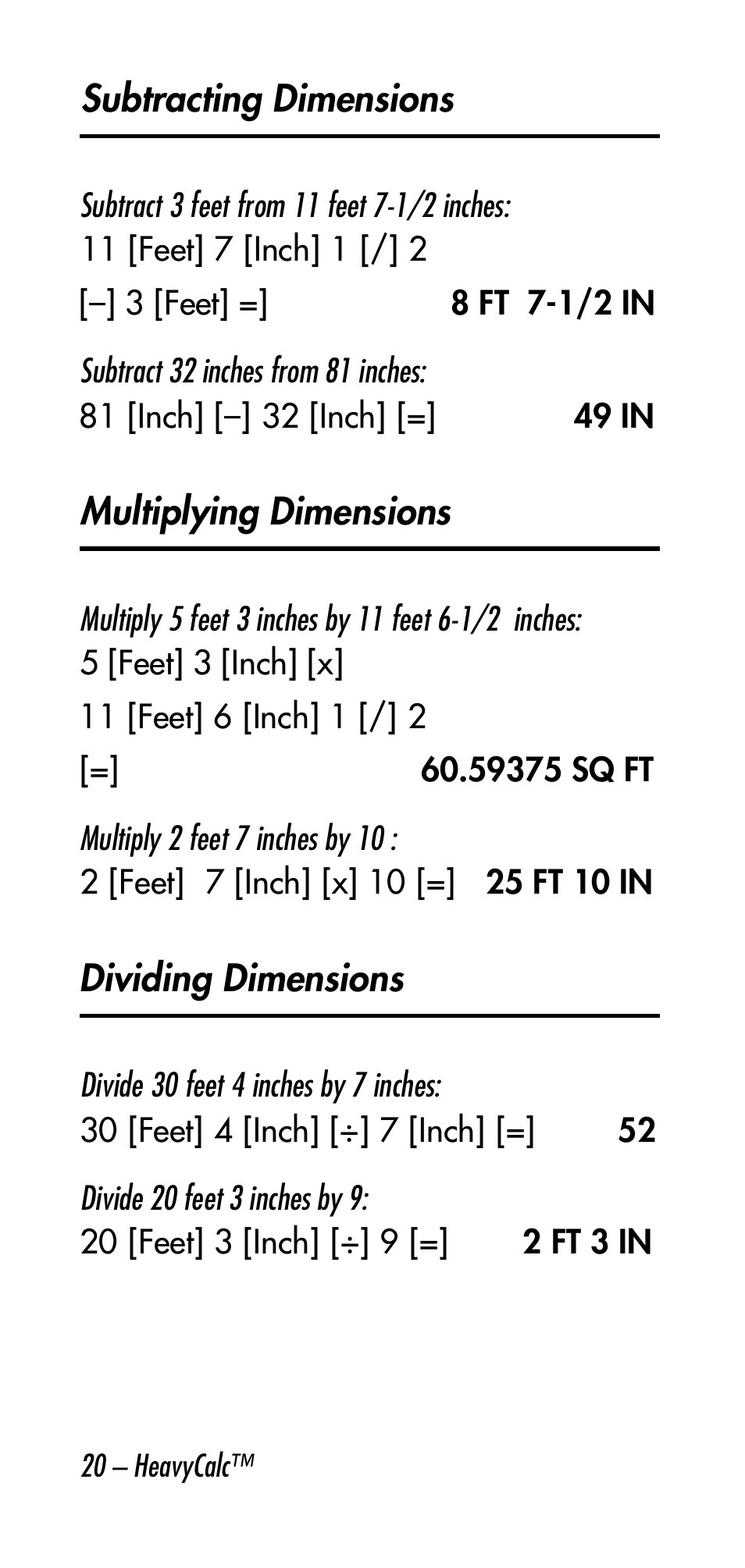 Calculated Industries 4315 User Manual | Page 20 / 56