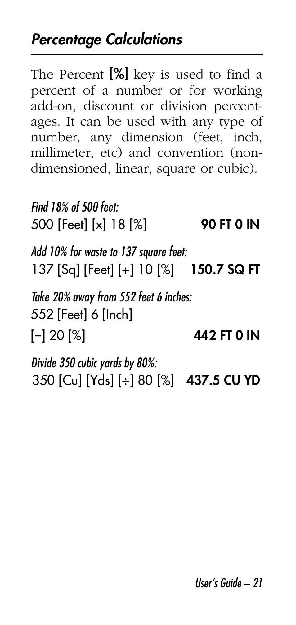 Calculated Industries 4315 User Manual | Page 21 / 56