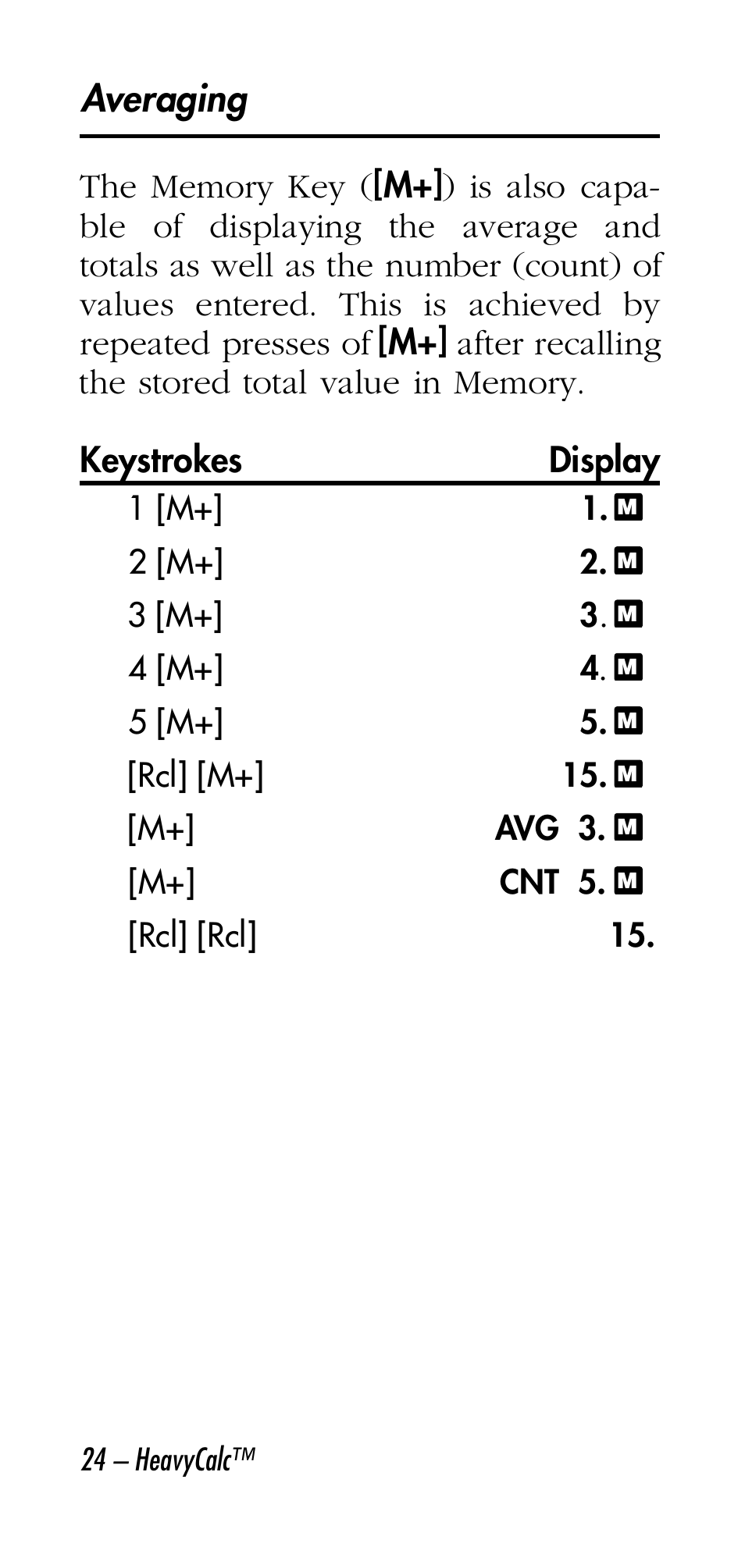 Averaging | Calculated Industries 4315 User Manual | Page 24 / 56