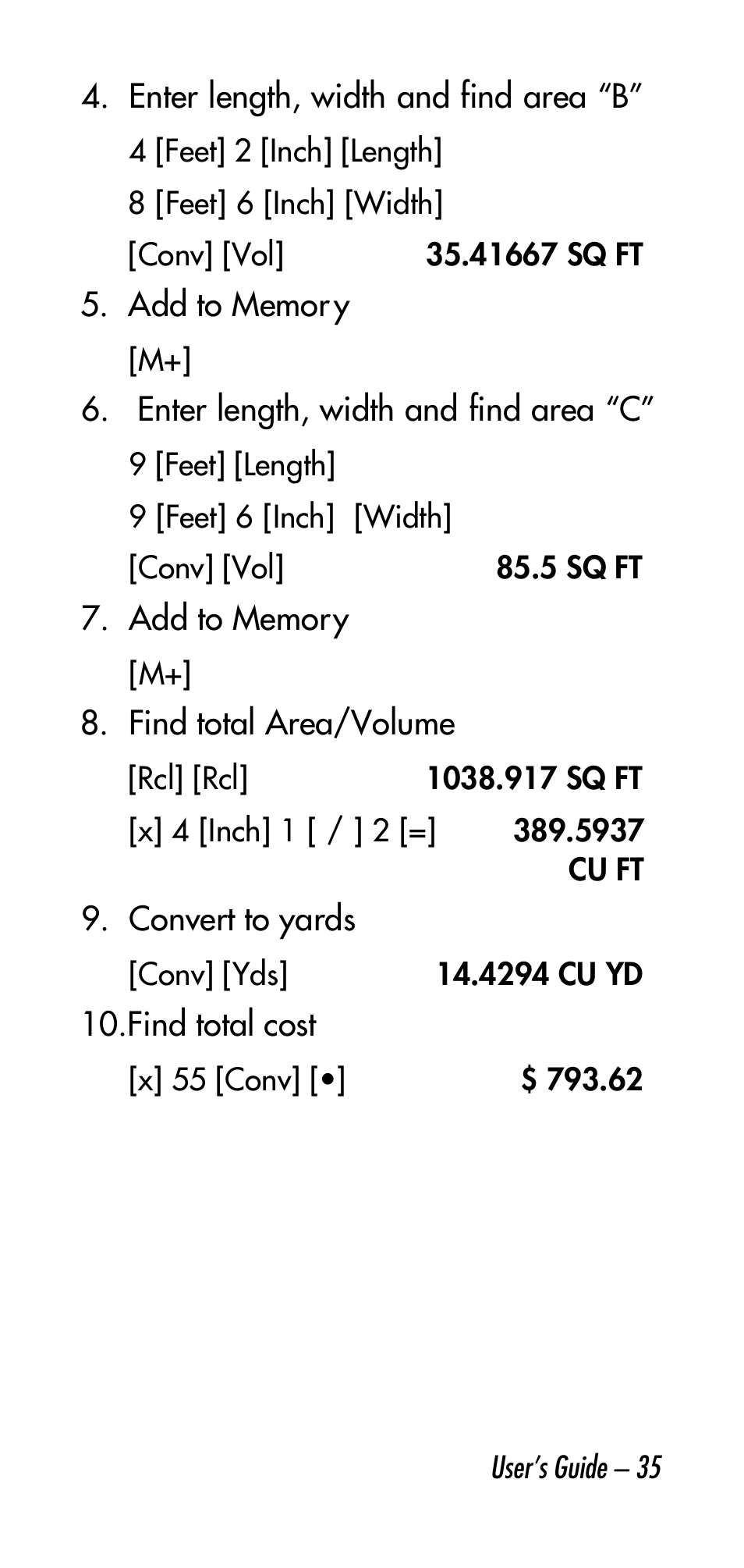 Calculated Industries 4315 User Manual | Page 35 / 56