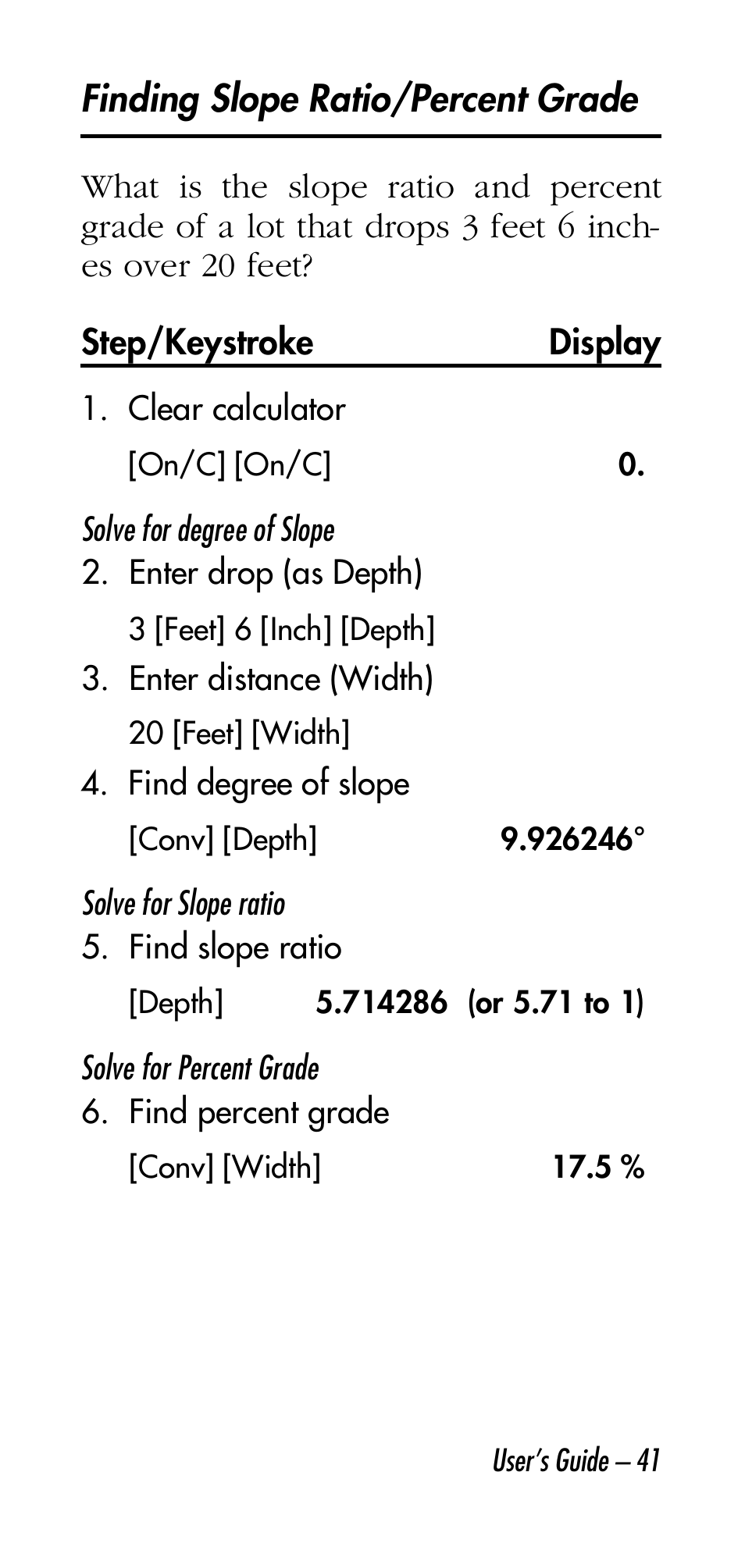 Calculated Industries 4315 User Manual | Page 41 / 56
