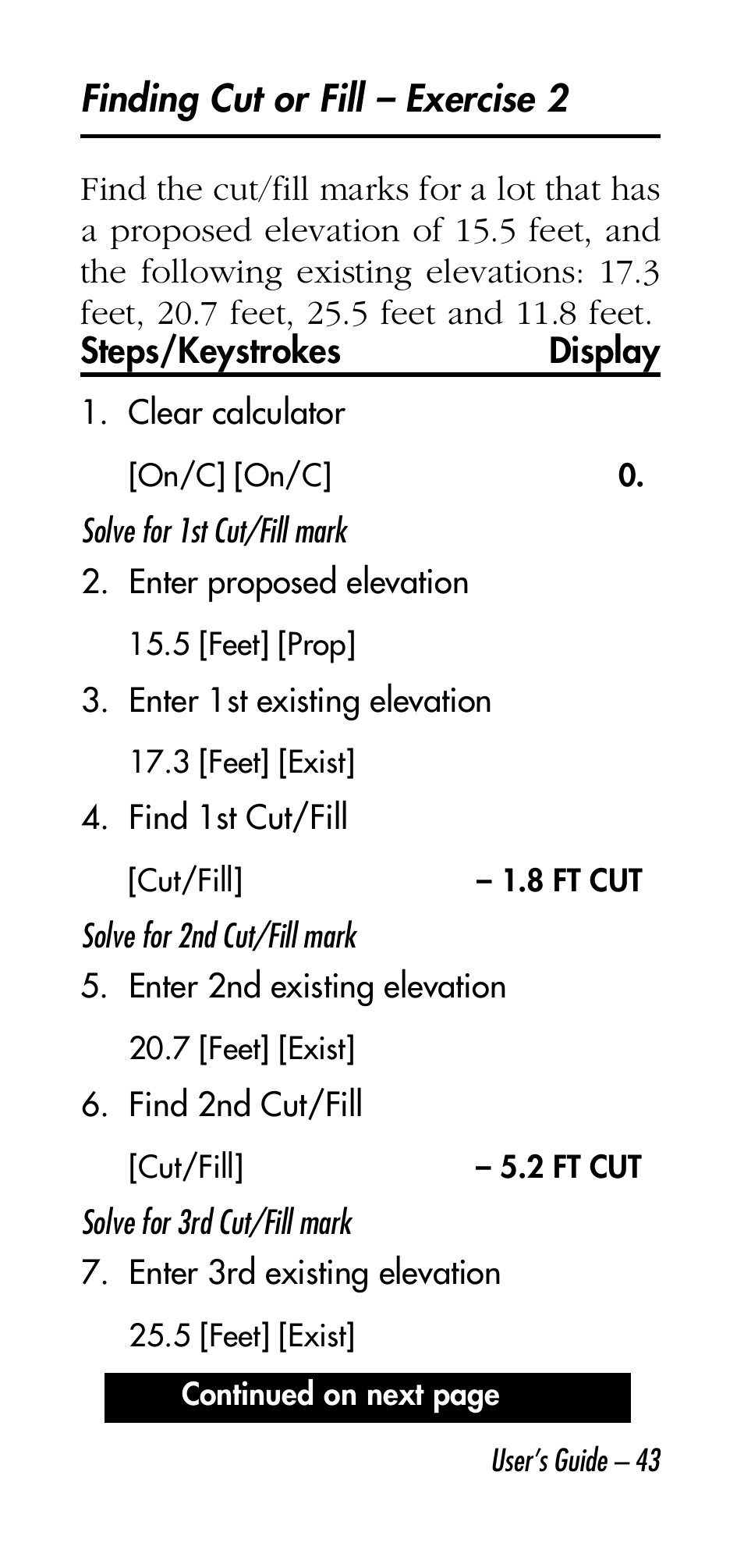 Calculated Industries 4315 User Manual | Page 43 / 56