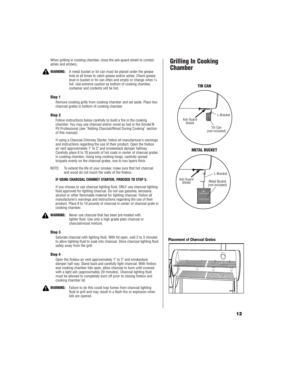 Grilling in cooking chamber | Brinkmann SMOKE 'N PIT User Manual | Page 13 / 20