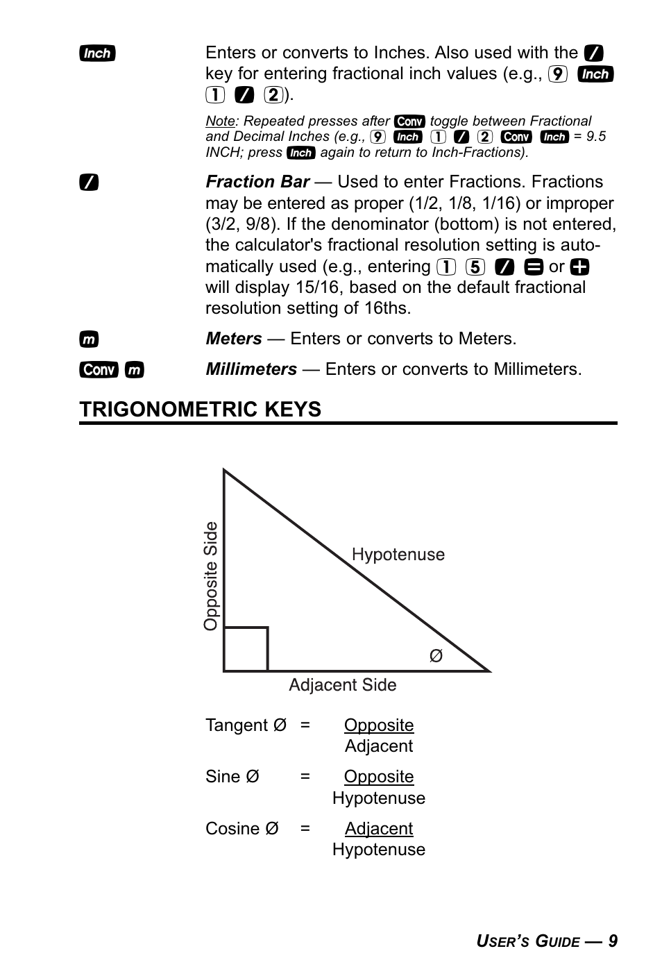 Trigonometric keys | Calculated Industries 4090 User Manual | Page 10 / 123