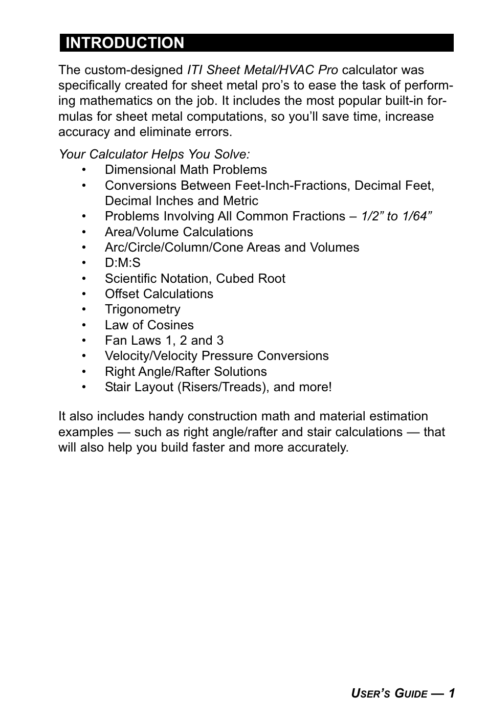 Introduction | Calculated Industries 4090 User Manual | Page 2 / 123