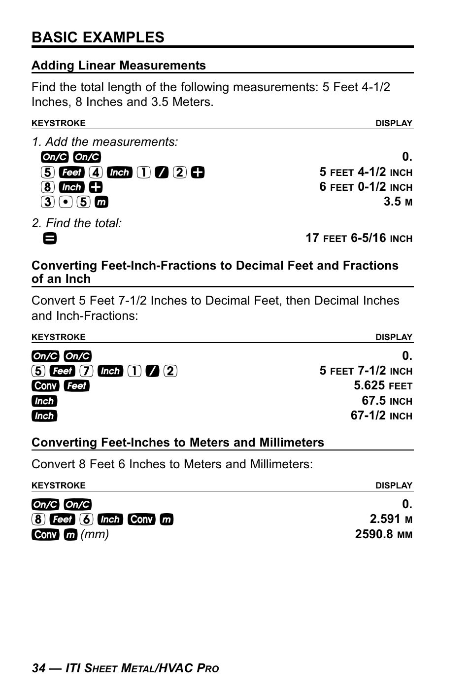 Basic examples | Calculated Industries 4090 User Manual | Page 35 / 123