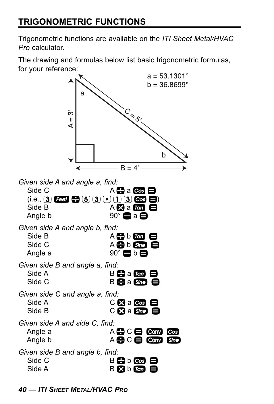 Trigonometric functions | Calculated Industries 4090 User Manual | Page 41 / 123
