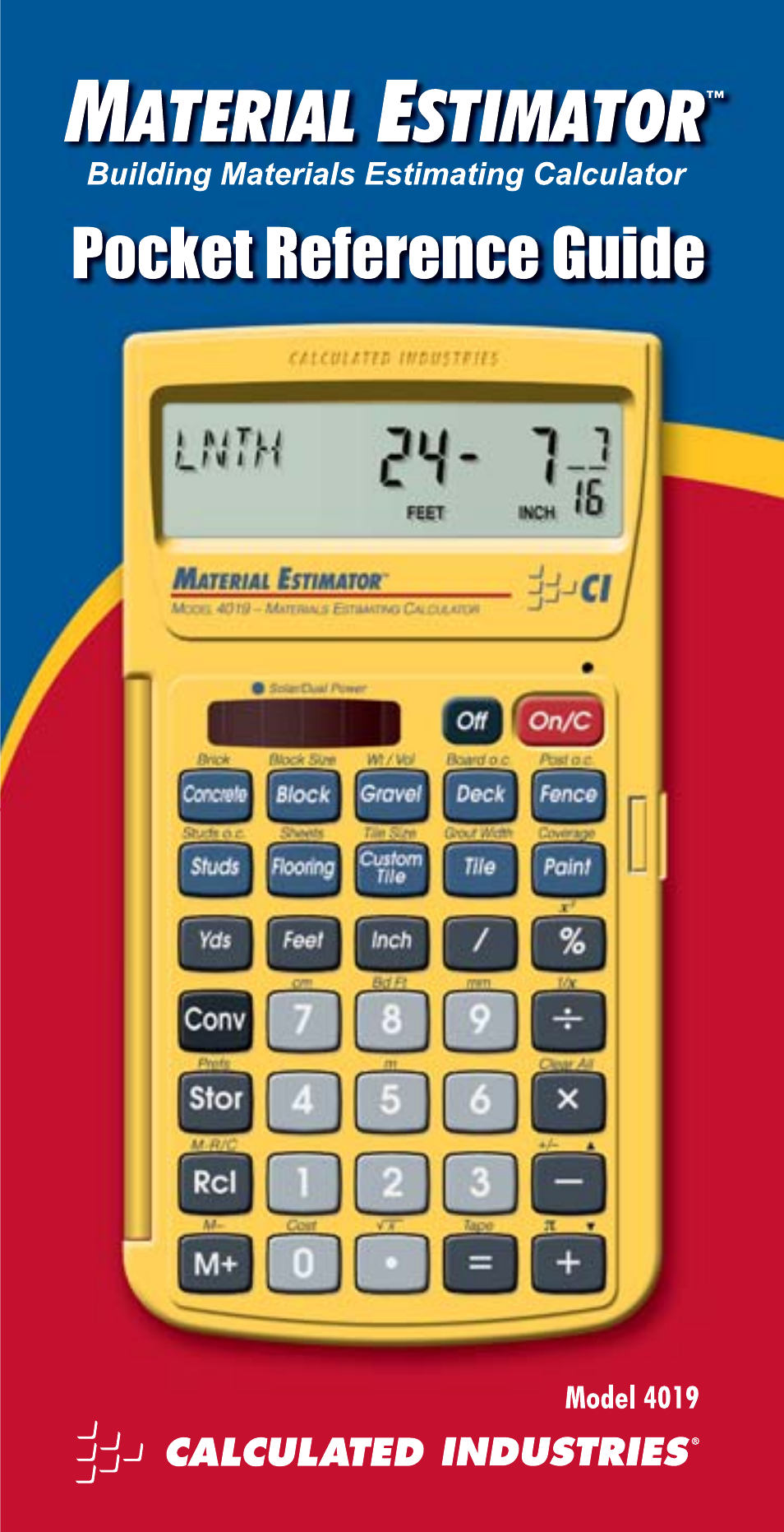 Calculated Industries 4019 User Manual | 40 pages