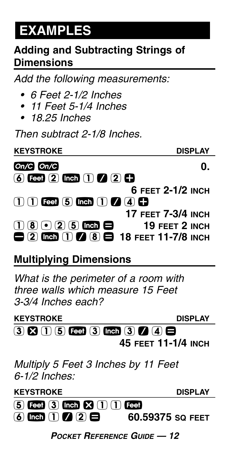 Examples | Calculated Industries 4019 User Manual | Page 16 / 40