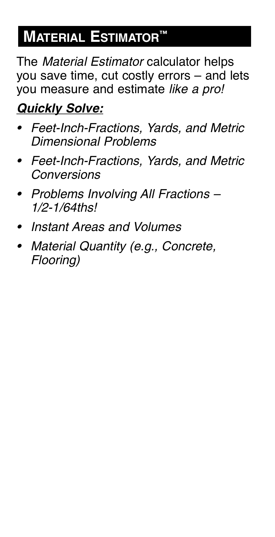 Calculated Industries 4019 User Manual | Page 2 / 40