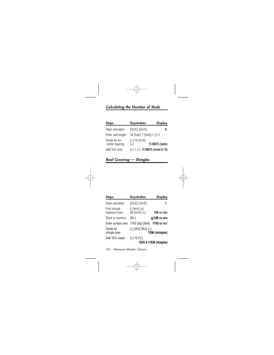 Calculated Industries 4015 User Manual | Page 24 / 84