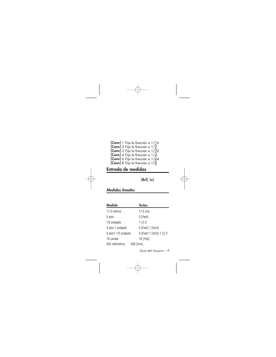 Entrada de medidas | Calculated Industries 4015 User Manual | Page 73 / 84