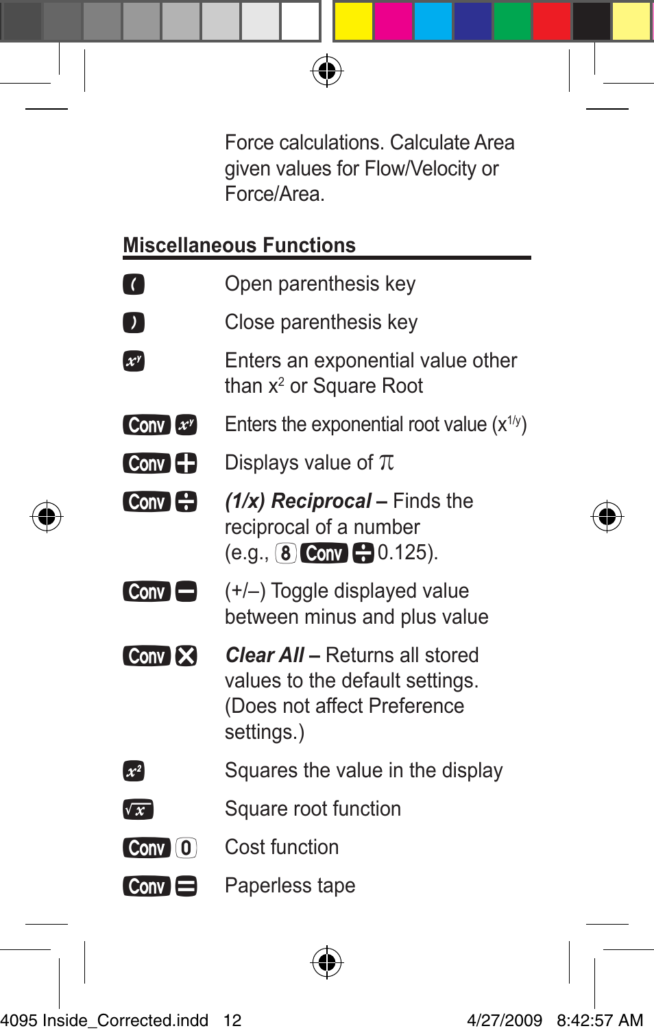 Calculated Industries 4095-A Pocket Reference Guide User Manual | Page 12 / 36